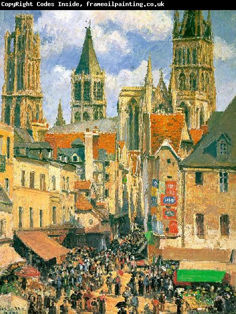 Camille Pissaro The Old Market Town at Rouen